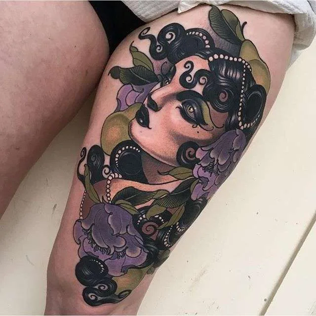 Tattoo artist Emily Rose Murray - famous color neo traditional tattoos | Australia